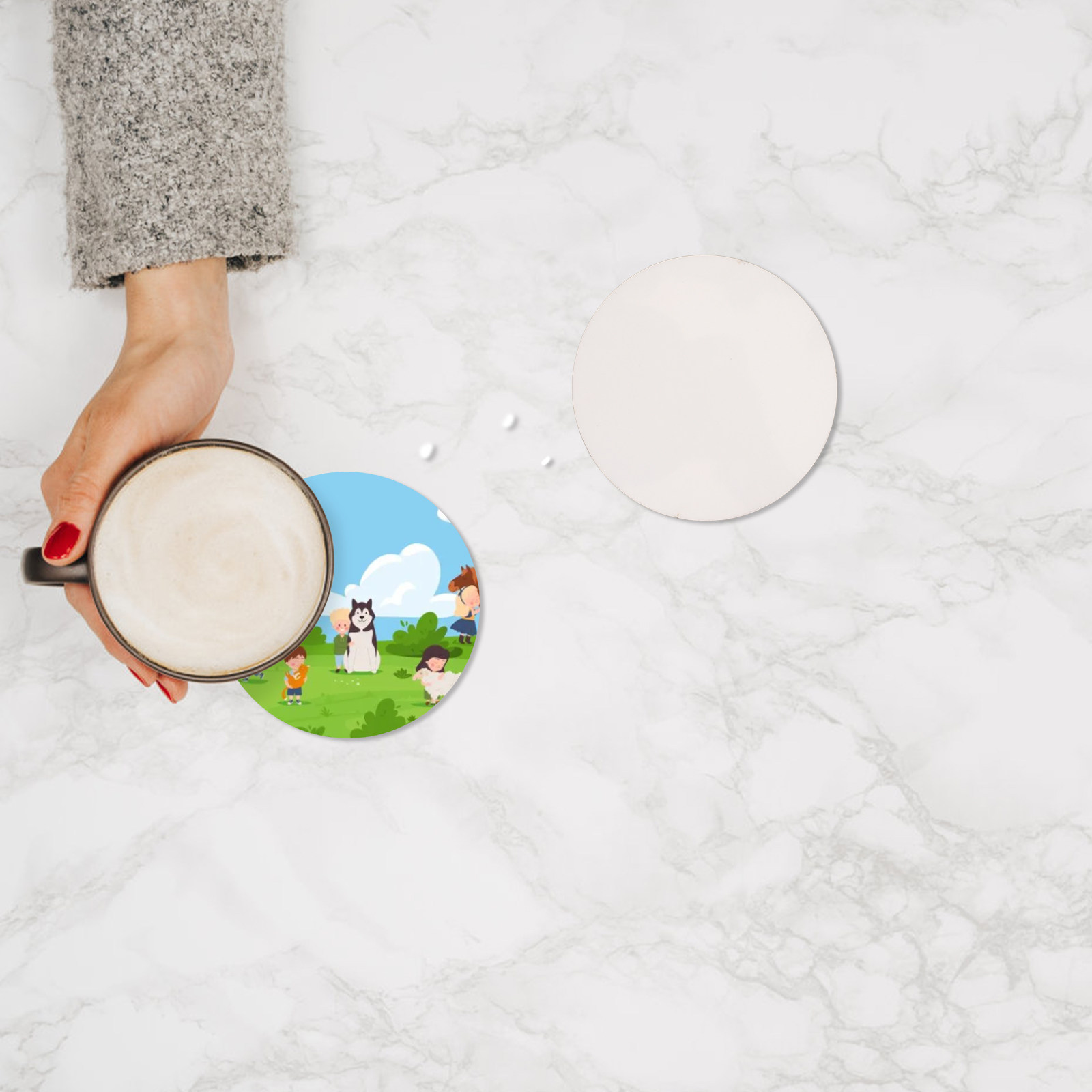 Coaster Sublimation Blank - Sous-verres en bois pour sublimation, 10