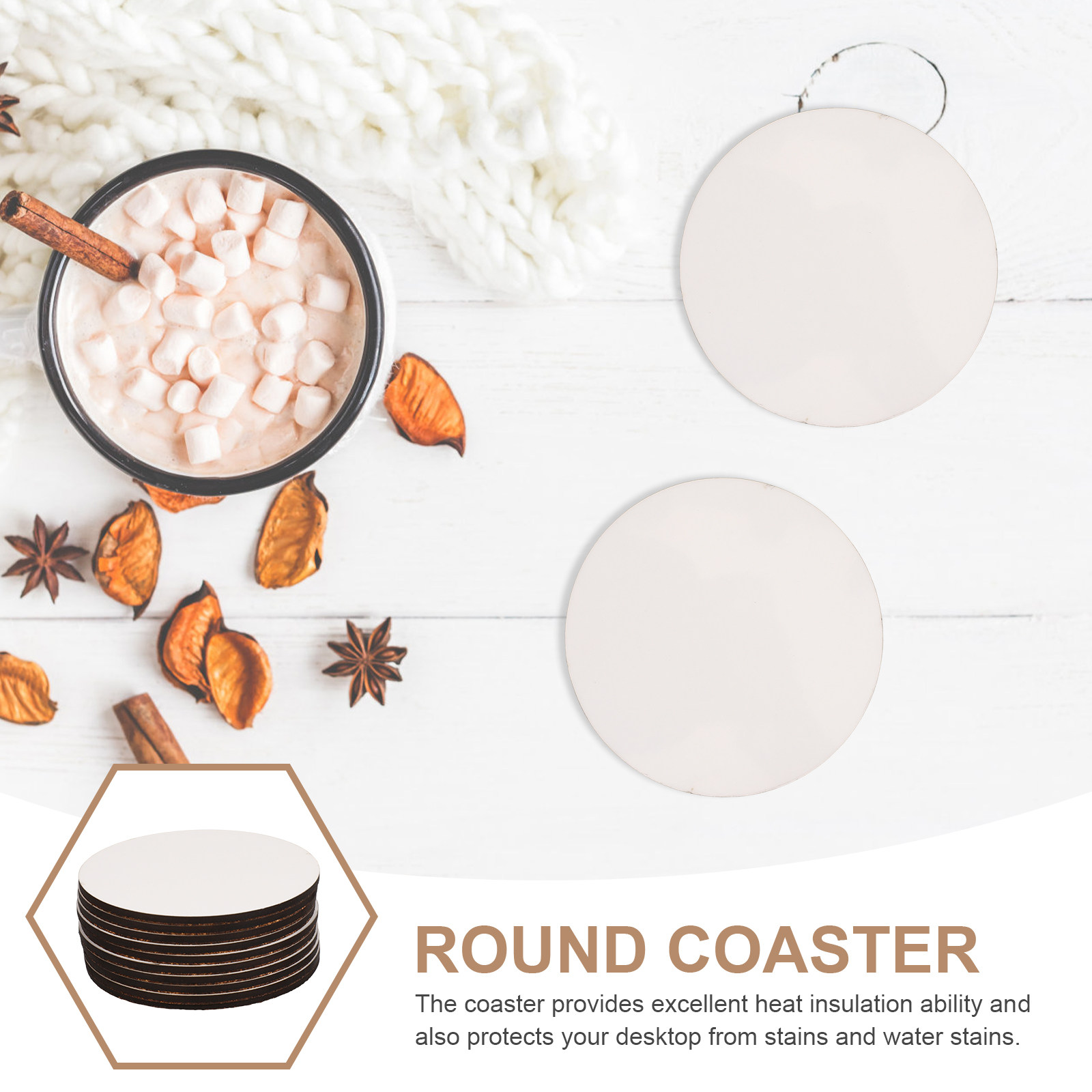 Sous-verres en bois pour subli - Coaster Sublimation Blank avis et prix
